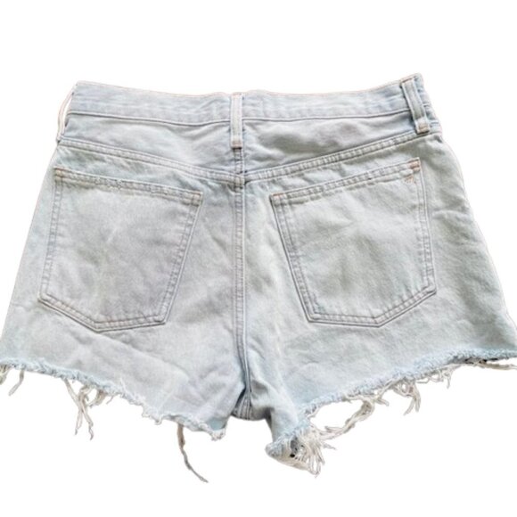 MADEWELL Relaxed Denim Cut Off Raw Hem Shorts in Essen Wash 28 ND178 - Picture 3 of 6